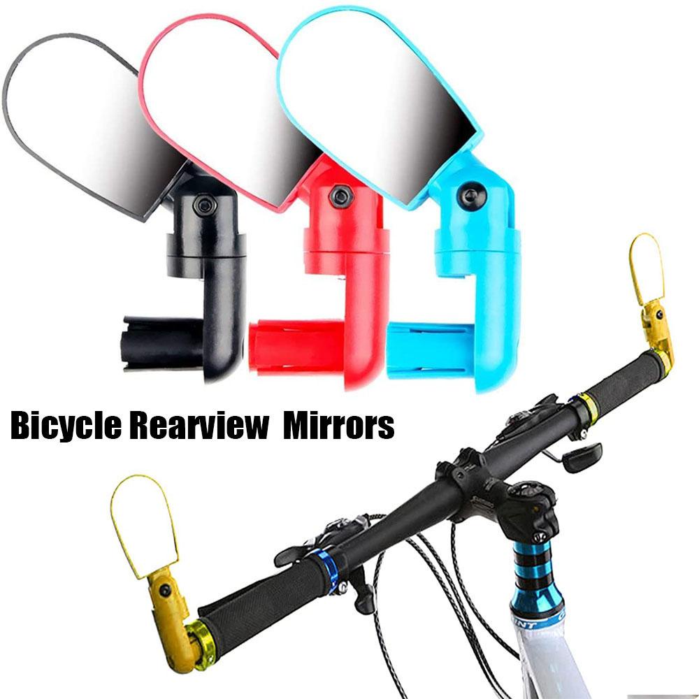 R-FLOWER 1pcs Kaca Spion Sepeda Stang Universal 360derajat Rotatable MTB Sepeda Spion