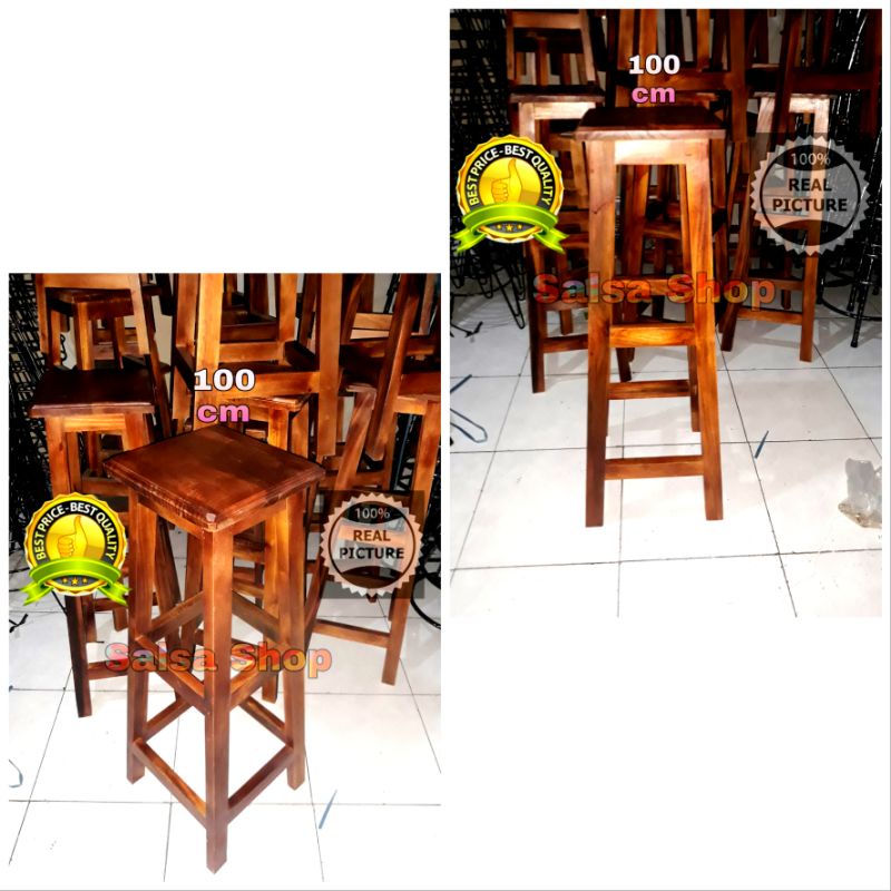 kursi kayu 100 cm kursi kayu 1 meter kursi toko kursi konter