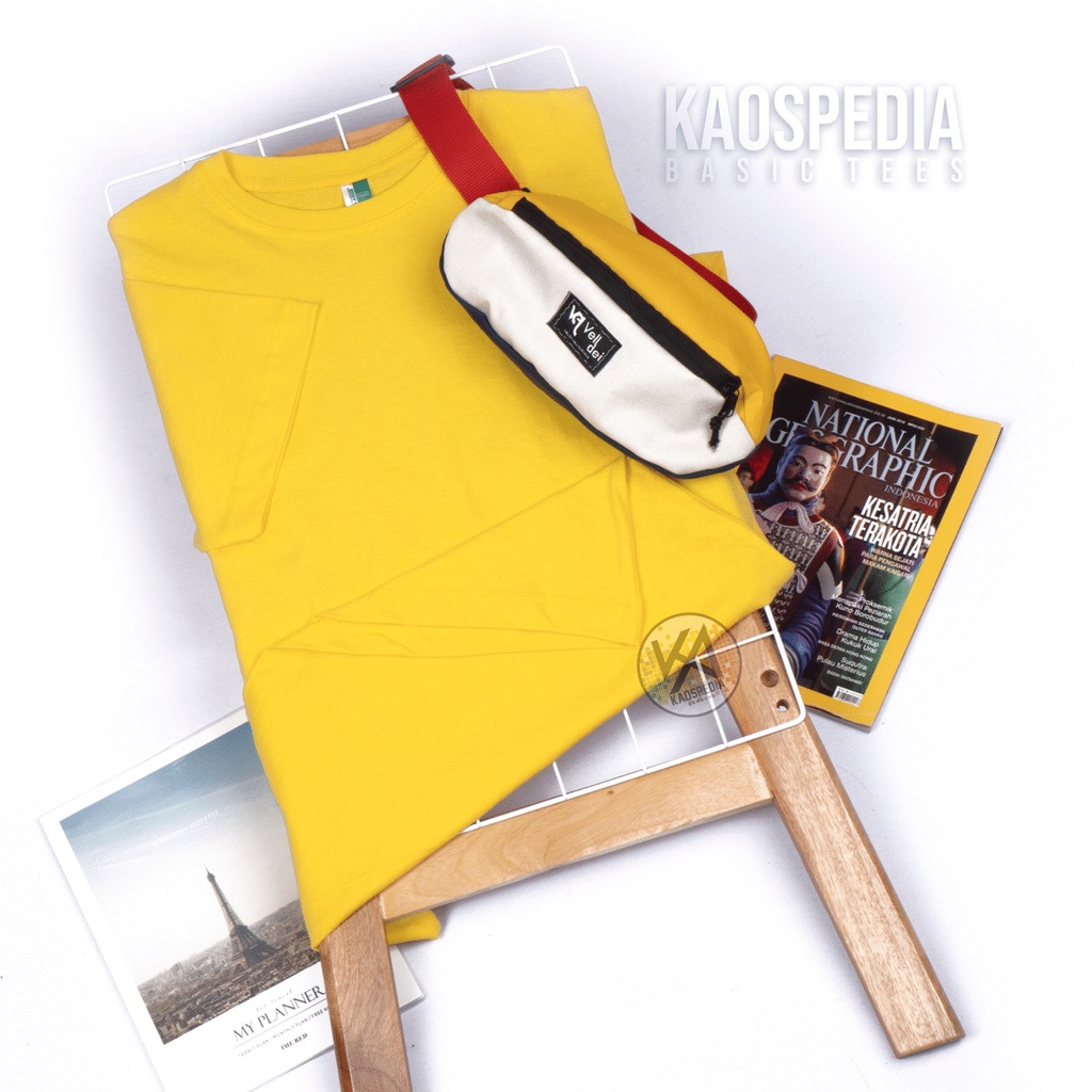 KAOS POLOS COTTON COMBED 30S LENGAN PENDEK PRIA WANITA-YELLOW LIME