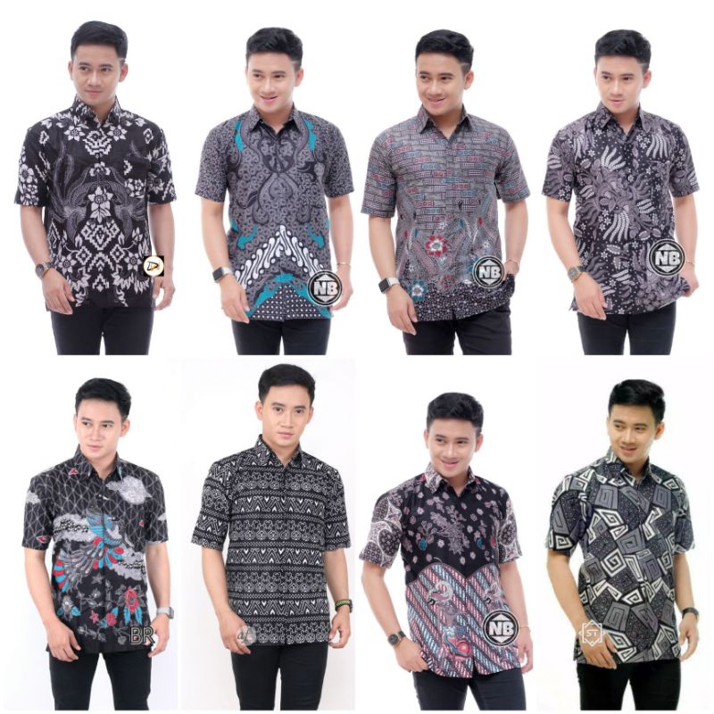 kemeja batik abu abu pendek hem abu abu batik pendek