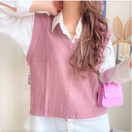 KANI VEST ROMPI RAJUT KNIT 12 get - Rompi Rajut Wanita - rompi basic