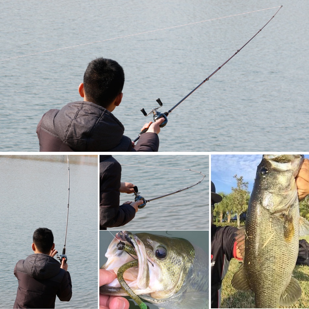 Sougayilang 2 Bagian Casting Fishing Rod dan 18 + 1 Ball Bearing Baitcasting Reel Line Umpan Set