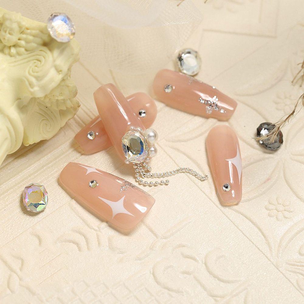 AUGUSTINA Agustin 3D Dekorasi Nail Art Pesona Flash Symphony Manicure Aksesoris Permata DIY Perhiasan Kuku