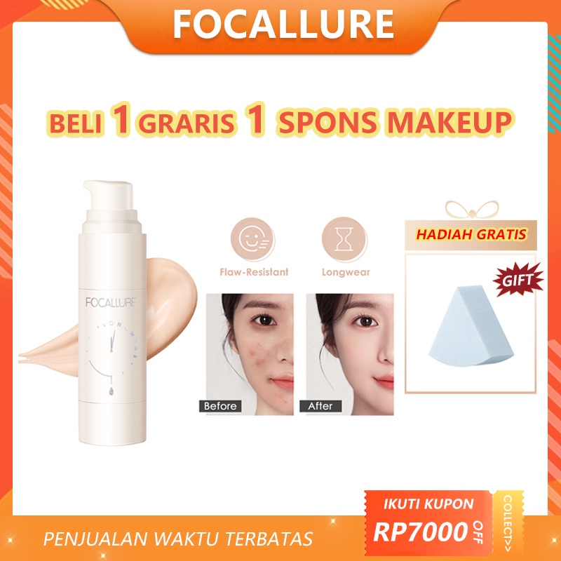 FOCALLURE Waterproof Long-lasting BB Foundation Cream Full-Coverage Color Corrector Face Makeup