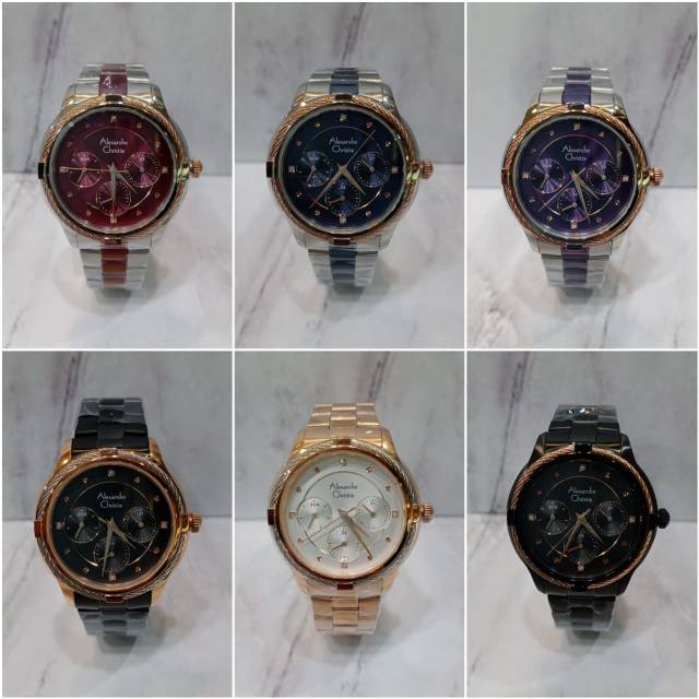 Jam Tangan Wanita Alexandre Christie 2844 AC2844 AC 2844 Original Garansi Resmi mesin Tali Besi / St