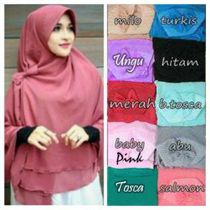[ DISKON GROSIR ] JILBAB KHIMAR HIJAB AISYAH PET SIFON POLOS