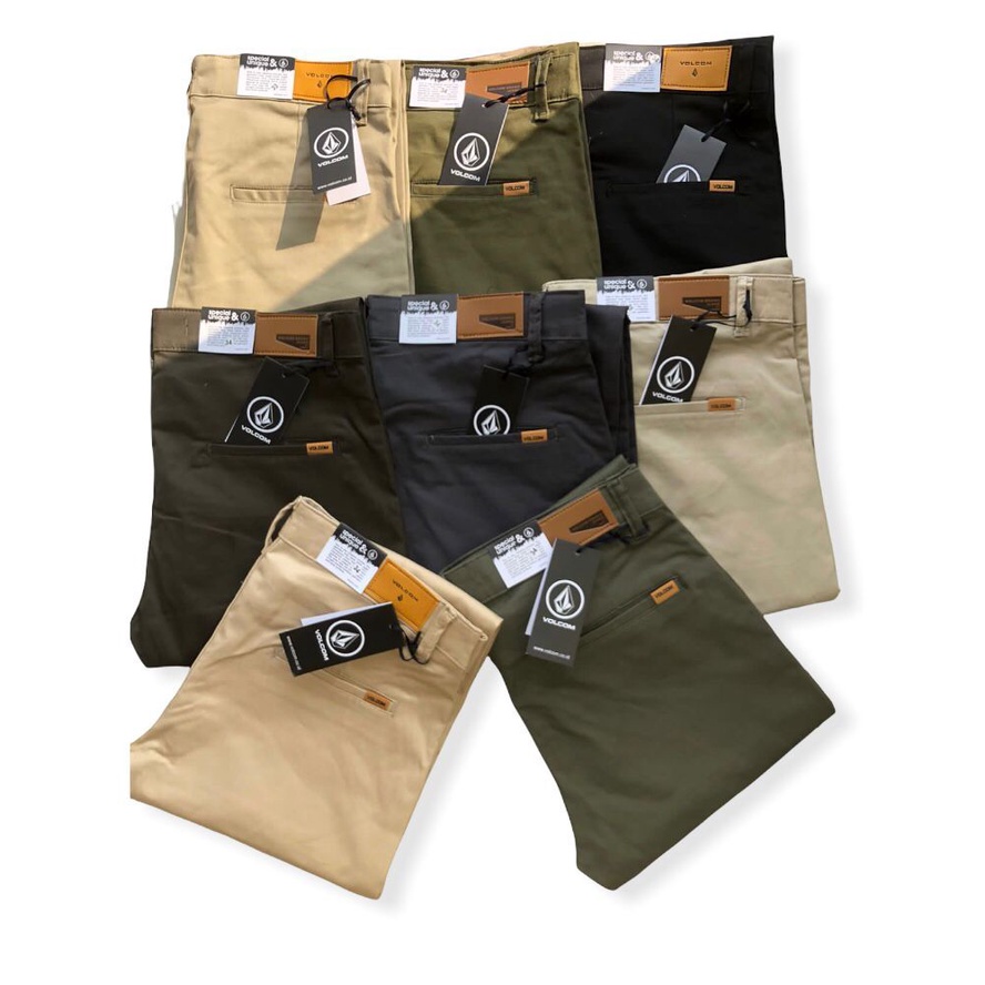 CELANA CHINO PANJANG PRIA VOLCOM MODEL SLIMFIT/ CELANA KEKINIAN / ORIGINAL KATUN