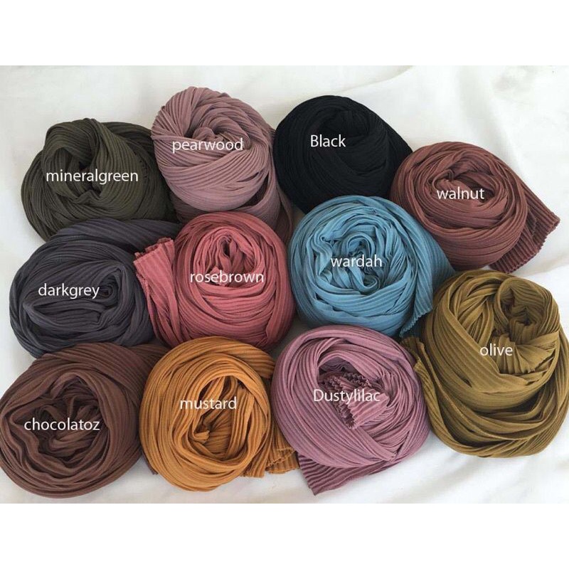 Pashmina Plisket Full Premium Ceruty Babydoll Pleats Plisir