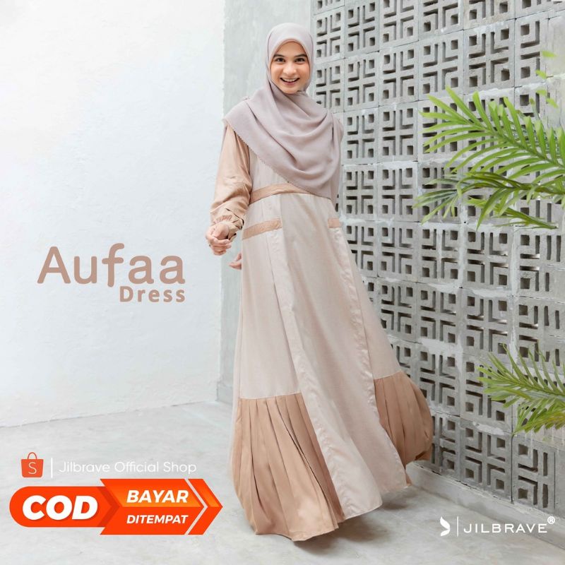 AUFAA Dress - JILBRAVE Official Shop | Faezia Official Shop - Gamis Dress populer lebaran 2022