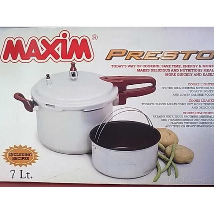 MAXIM Pressure Cooker Panci Presto 7 Liter 7L Pelunak Daging Ayam .