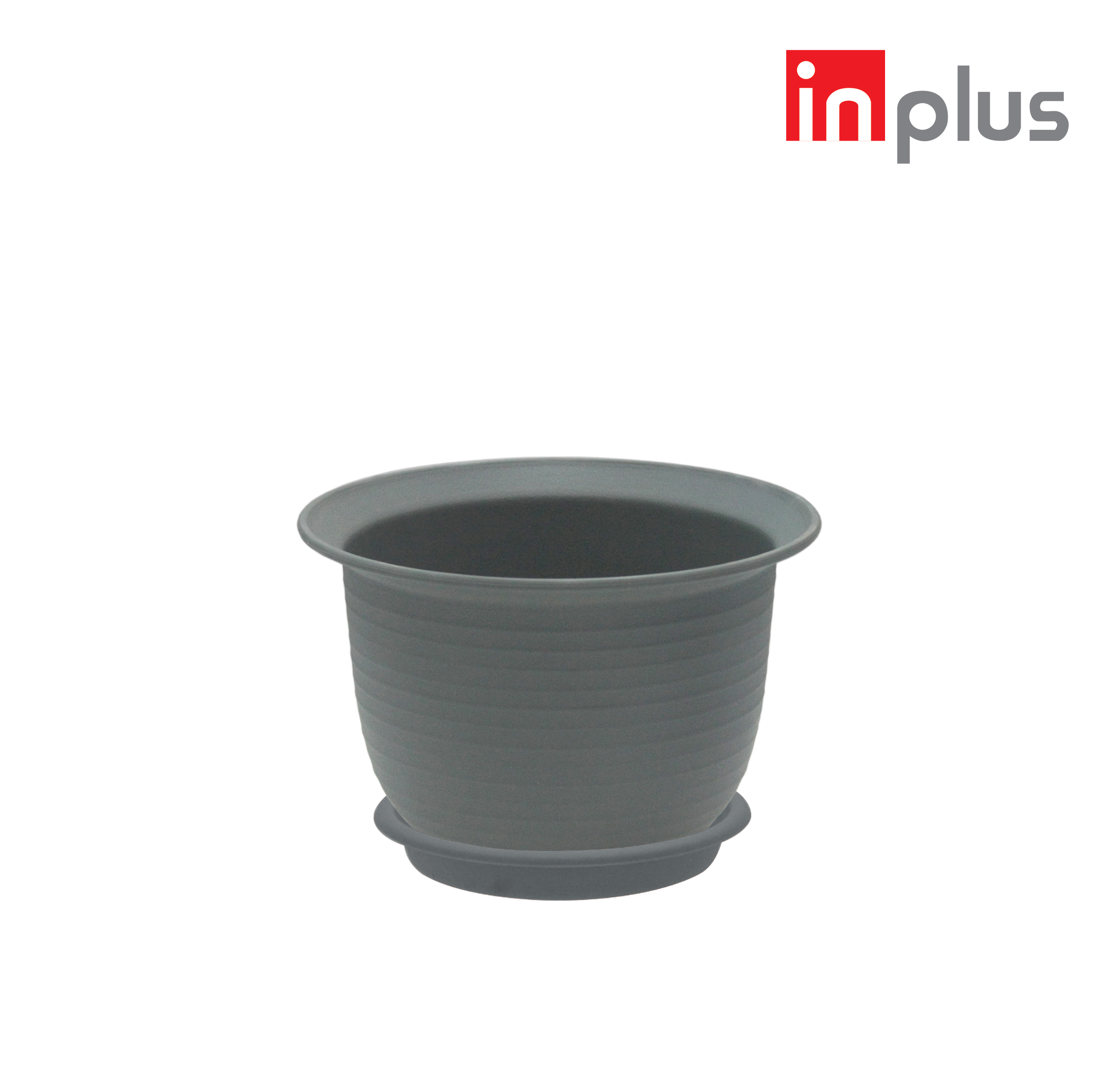 INPLUS Plastic Round 5.5 Inch Flower Pot, Pot Bunga With Tray Gardening Alat Berkebun