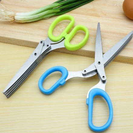 Gunting Serbaguna Gunting Dapur Multifungsi / Gunting 5 Lapis Daun Bawang Sayur Dapur /gunting sayuran Kitchen Scissors layer