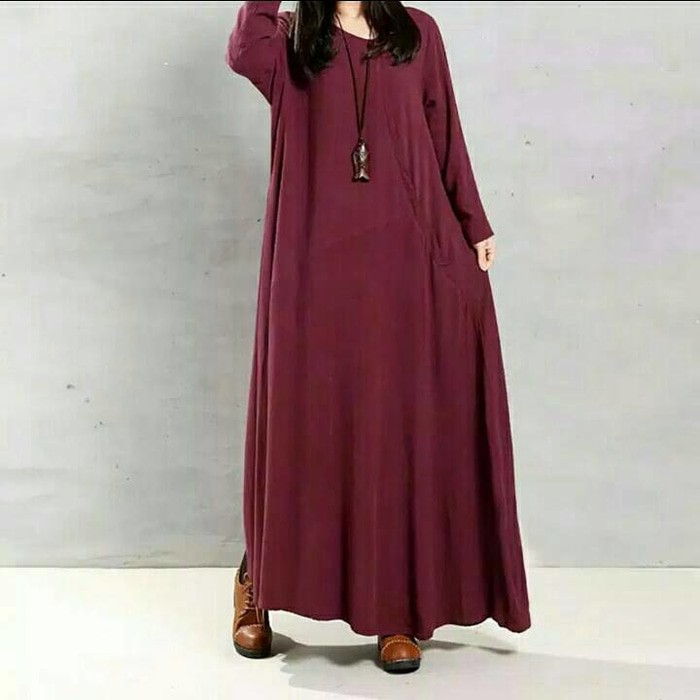 Dress Maxi ZANZEA Dengan Kancing Dan Kantung Dekorasi REAL PICTURE