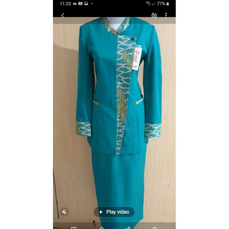 blazer baju kerja batik tosca lolani