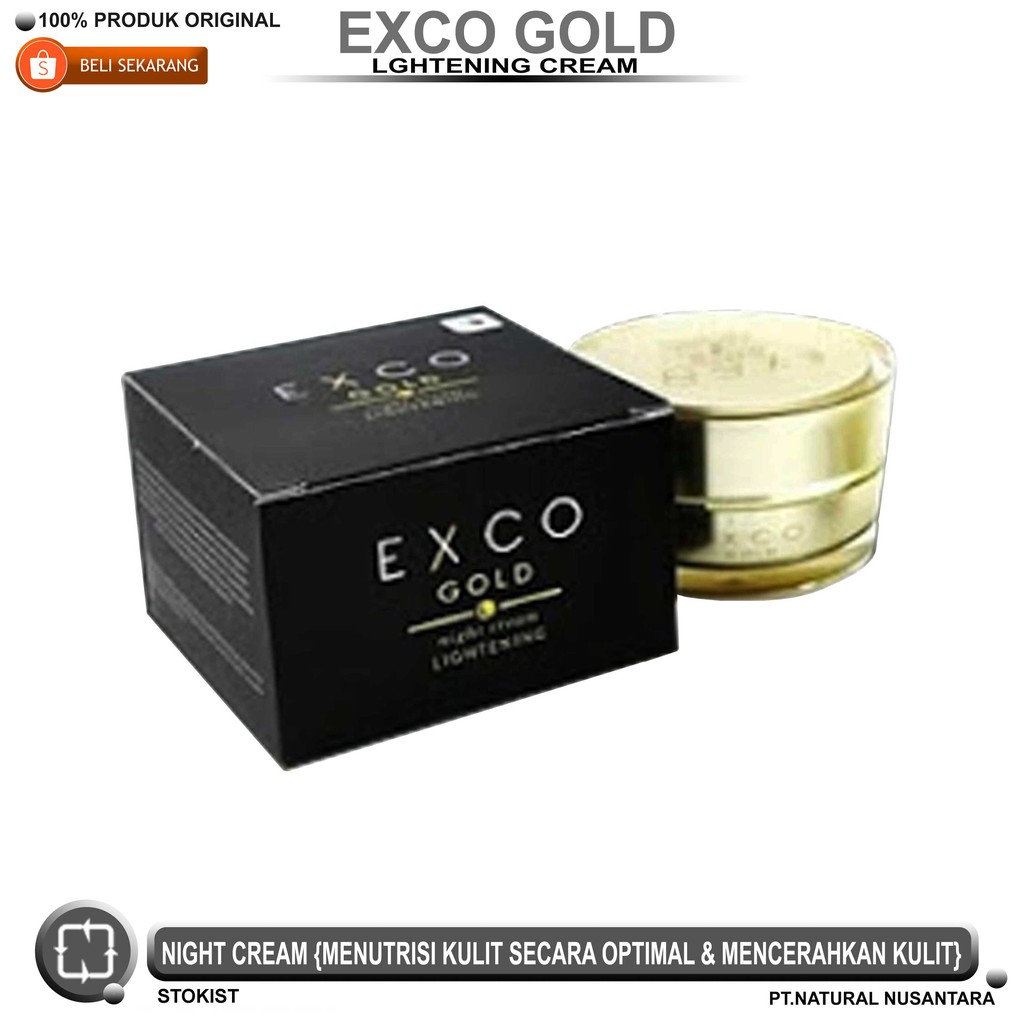 EXCO GOLD NIGHT CREAM (KRIM MALAM PEMUTIH , PEMUTIH WAJAH MALAM)