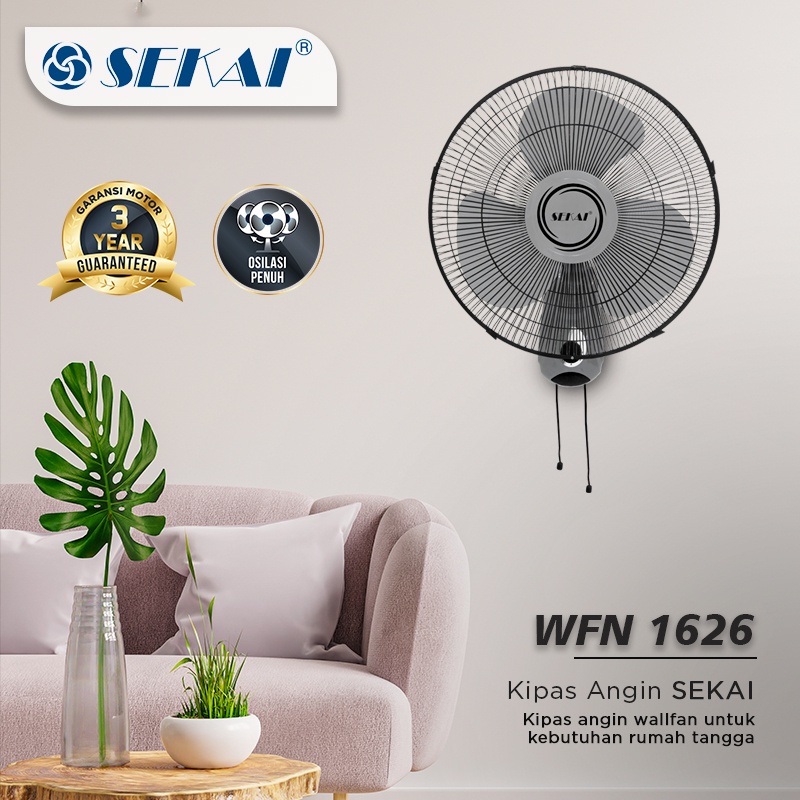 SEKAI Kipas Angin Dinding / Wall Fan 16 lnch 2 Tali WFN 1626