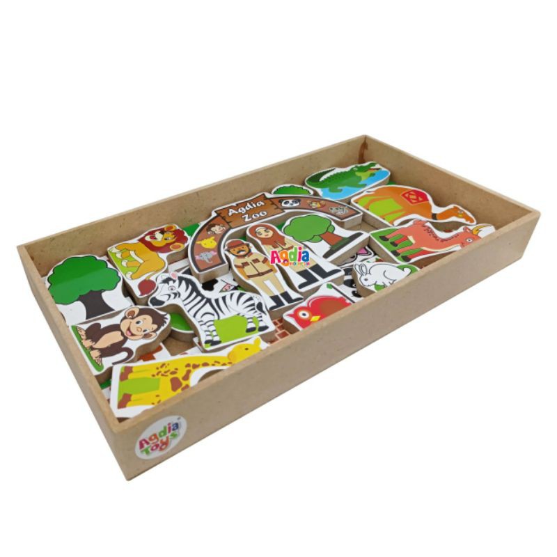 SNI - Agdia Toys - Mainan Kayu Edukasi Anak - AGDIA ZOO KEBUN BINATANG