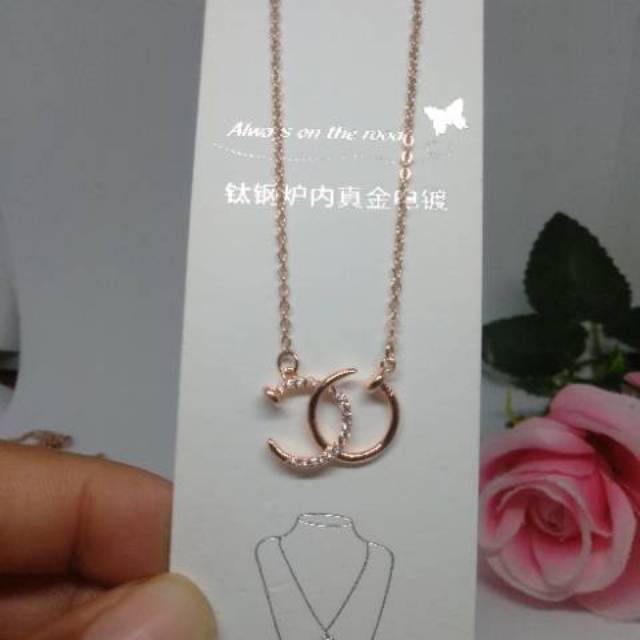 Kalung mewah, tidak luntur,asli titanium