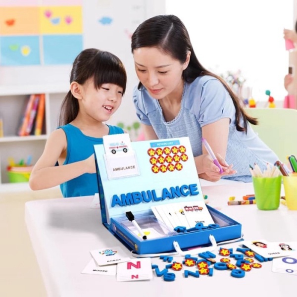 

Jual TOYS ~LEARNING Puzzle HAPPILY WORDS Mainan MAGNETIC Anak Edukasi BOARD Murah