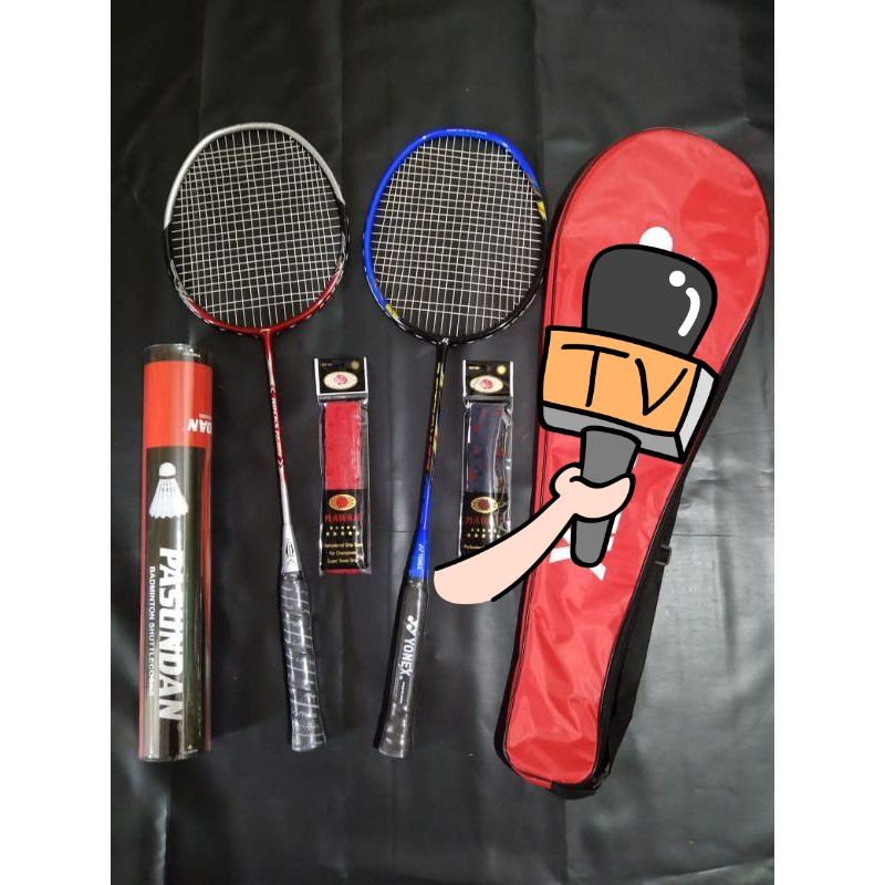 PAKET KOMPLIT BADMINTON BONUS GRIP + BONUS PACKING KARDUS