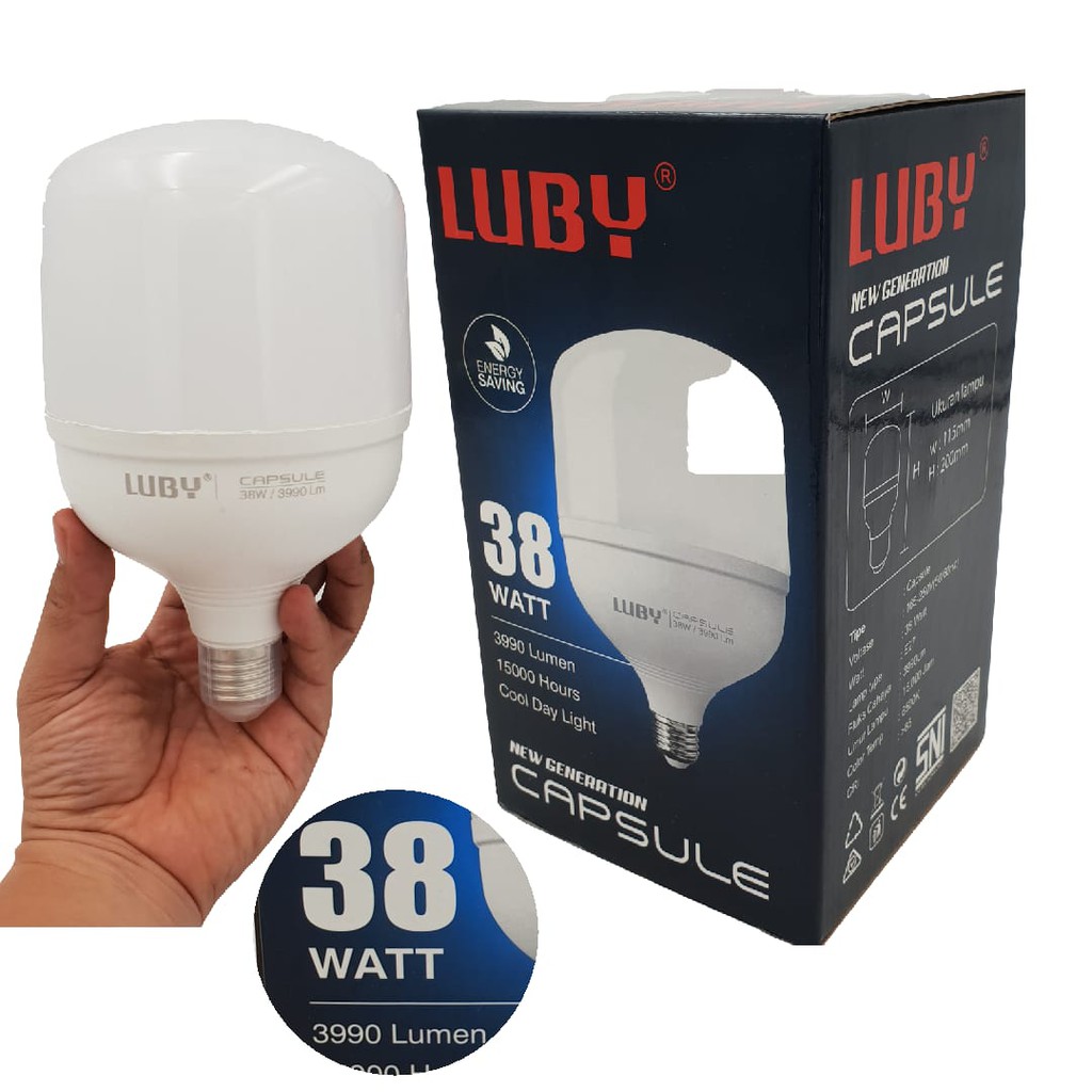 Lampu Bohlam LUBY LED CAPSULE 38W dan 50W/Bohlam Cahaya Putih/ Capsule LUBY Cahaya Putih /Lampu Led