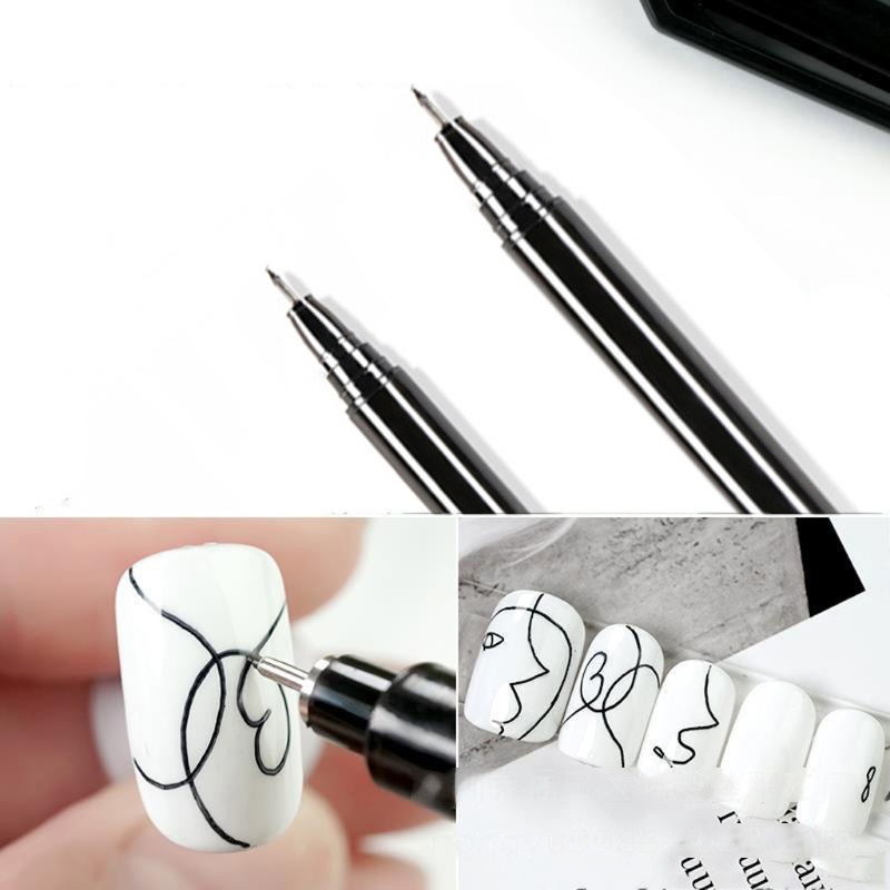 SIY  Epoxy Resin Extra Fine Black Drawing Pen Nail Outline Painting Pen Acrylic Paint Highlights Metallic Permanent Markers