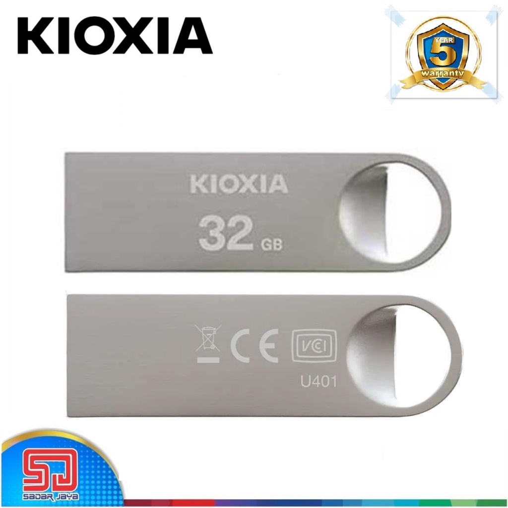 Kioxia U401 Metal Flashdisk 32gb USB 2.0 FlashDrive (Toshiba) Original Penyimpanan Data