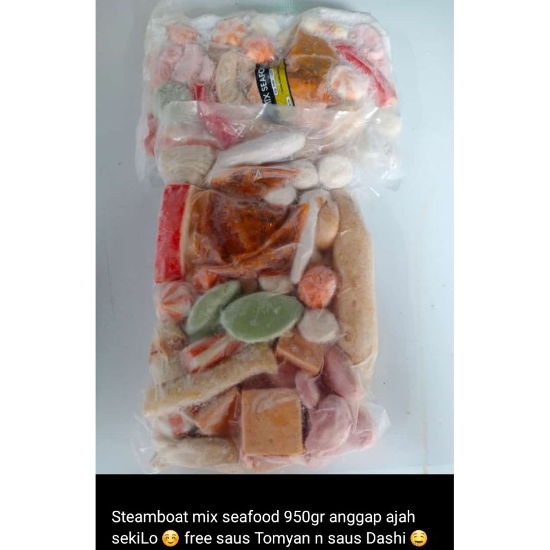 

mix seafood + steamboat ukuran 1kilo