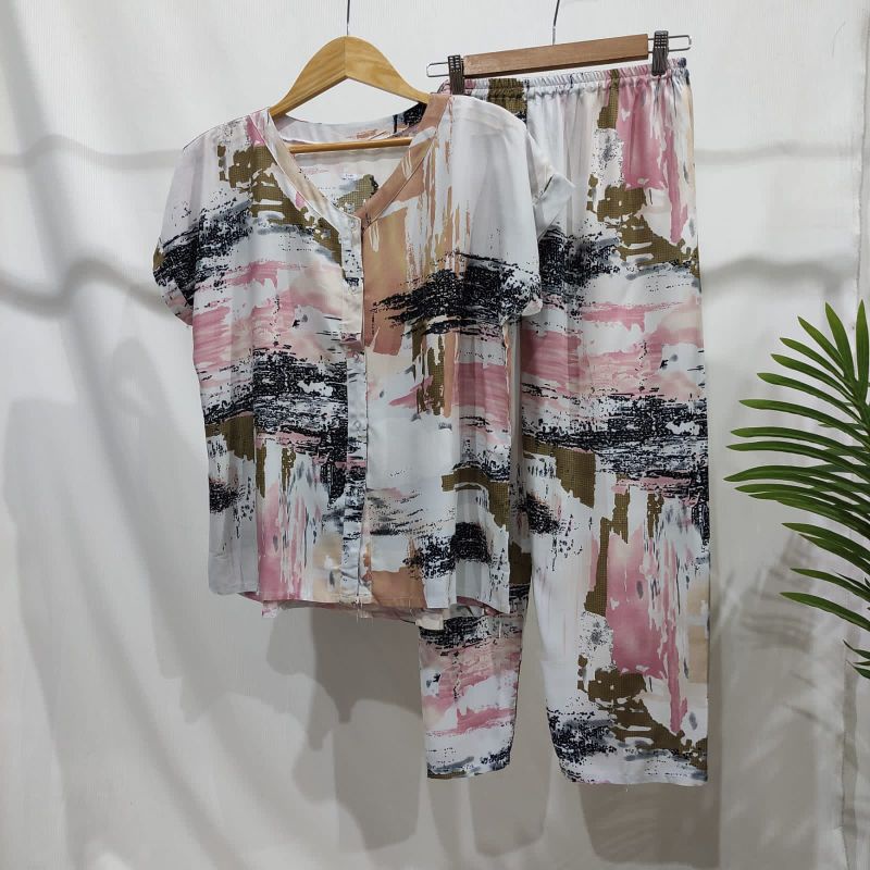 PIYAMA KANCING HITS PIYAMA KANCING BUSUI | PIYAMA RAYON | HOMEWEAR-NK Q