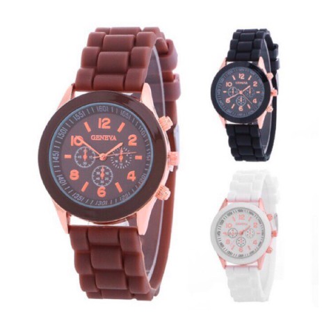 BAJ Jam Tangan GENEVA 259 Wanita Pria COUPLE Analog Fashion Casual Quartz Watch Rubber GN001 C6 C7