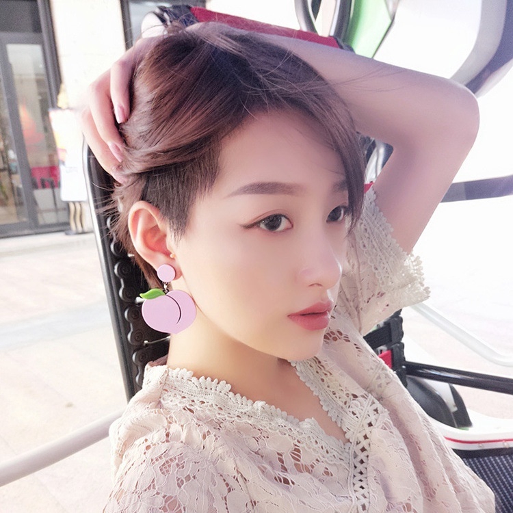 Anting Desain Buah Semangka Lemon Strawberry Peach Gaya Korea Untuk Musim Panas