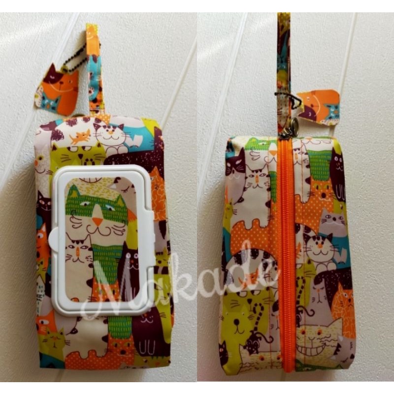 Tempat Tissu 2 in 1 cover Tisu Basah dan Kering / Tisu Travel / Pouch tissue