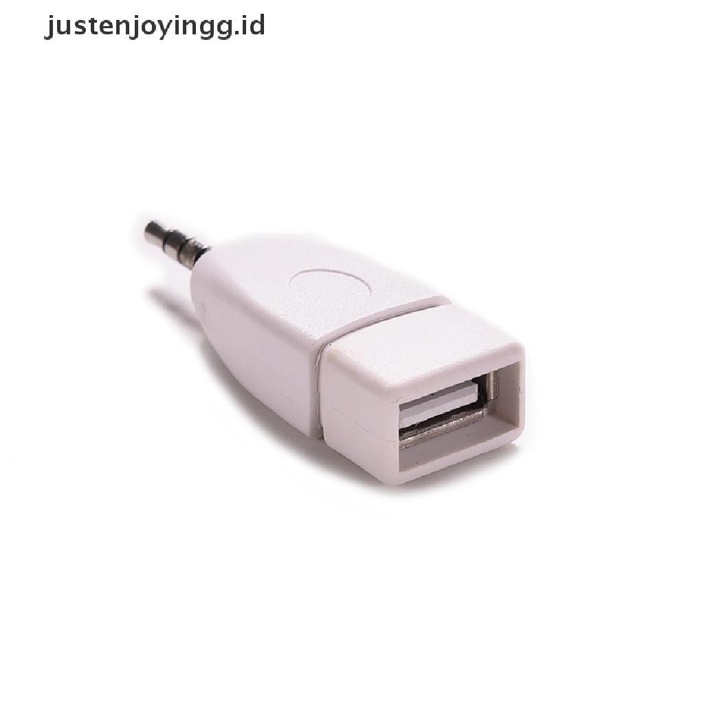 // justenjoyingg.id // New 3.5mm Male AUX Audio Plug Jack to USB 2.0 Female Converter Adapter Plug ~