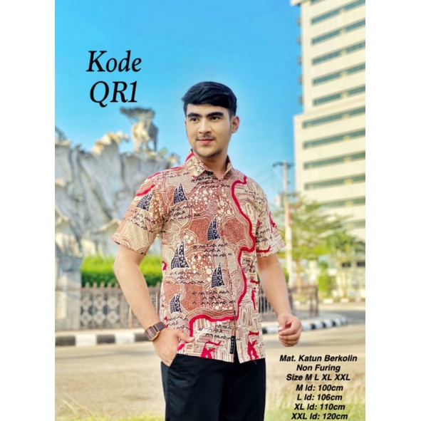 BATIK KODE QR1 & QR2 | LONTARA | Kemeja Batik Pria By BATIK LANANG - Batik Khas Makassar
