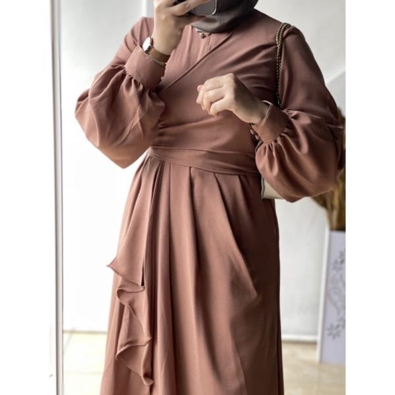 DRES KONDANGAN CRINCLE AIRFLOW SADA DRESS BAJU GAMIS REMAJA TERBARUJUMBO  MEWAH