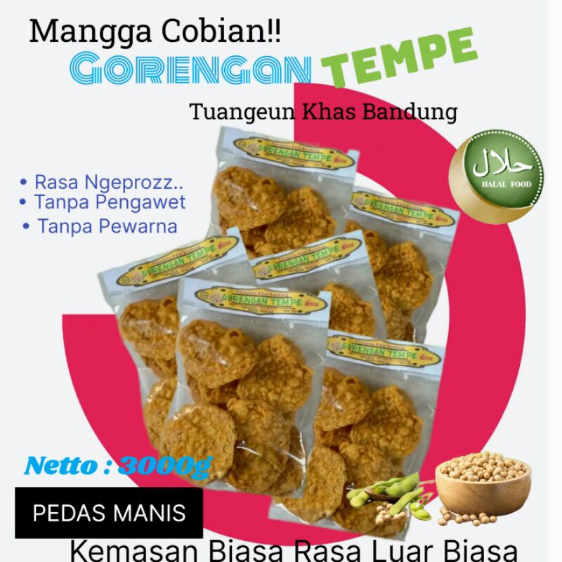 

3000g Gorengan Tempe Ngeprozz Khas Bandung - Rasa Pedas Manis