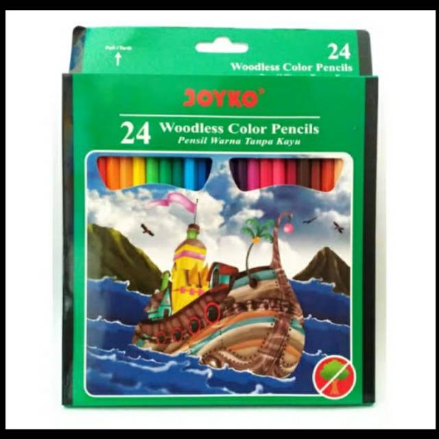 

Pensil warna joyko woodless isi 24 dapat dihapus