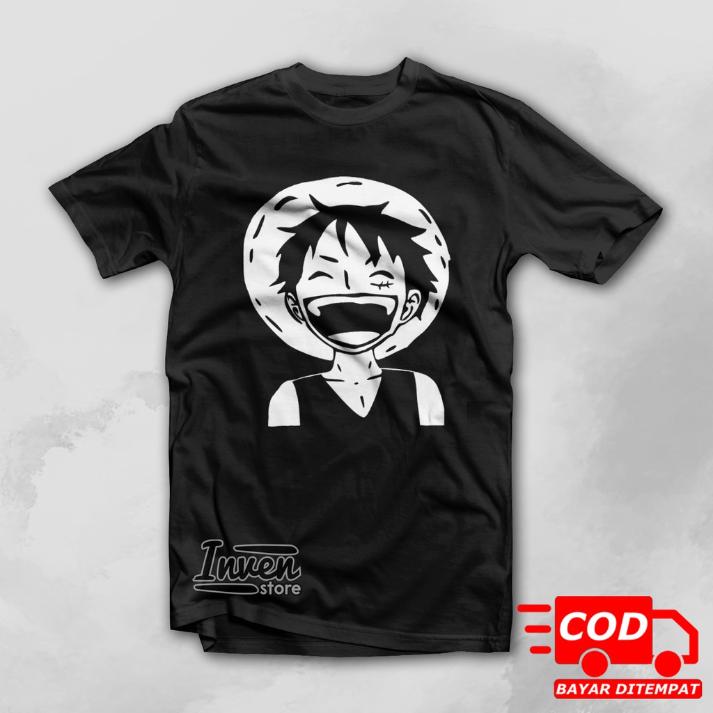 Kaos Anime Luffy Tertawa Combed 30s Baju One Piece 030 Shopee Indonesia