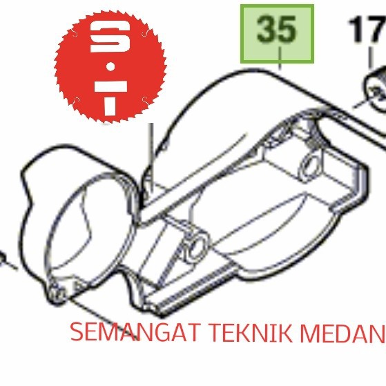 GHO10-82 PELINDUNG OUTPUT BRUSH COVER KETAM BOSCH 2609100132 GHO 10-82