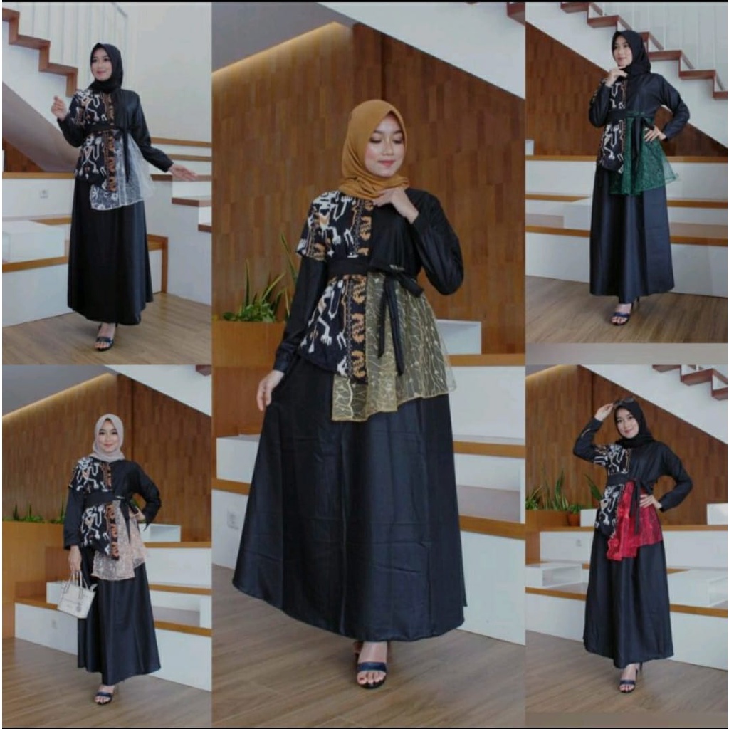 GAMIS KOMBINASI BRUKAT TOYOBO GAMIS WANITA GAMIS TERBARU DAN MODEREN