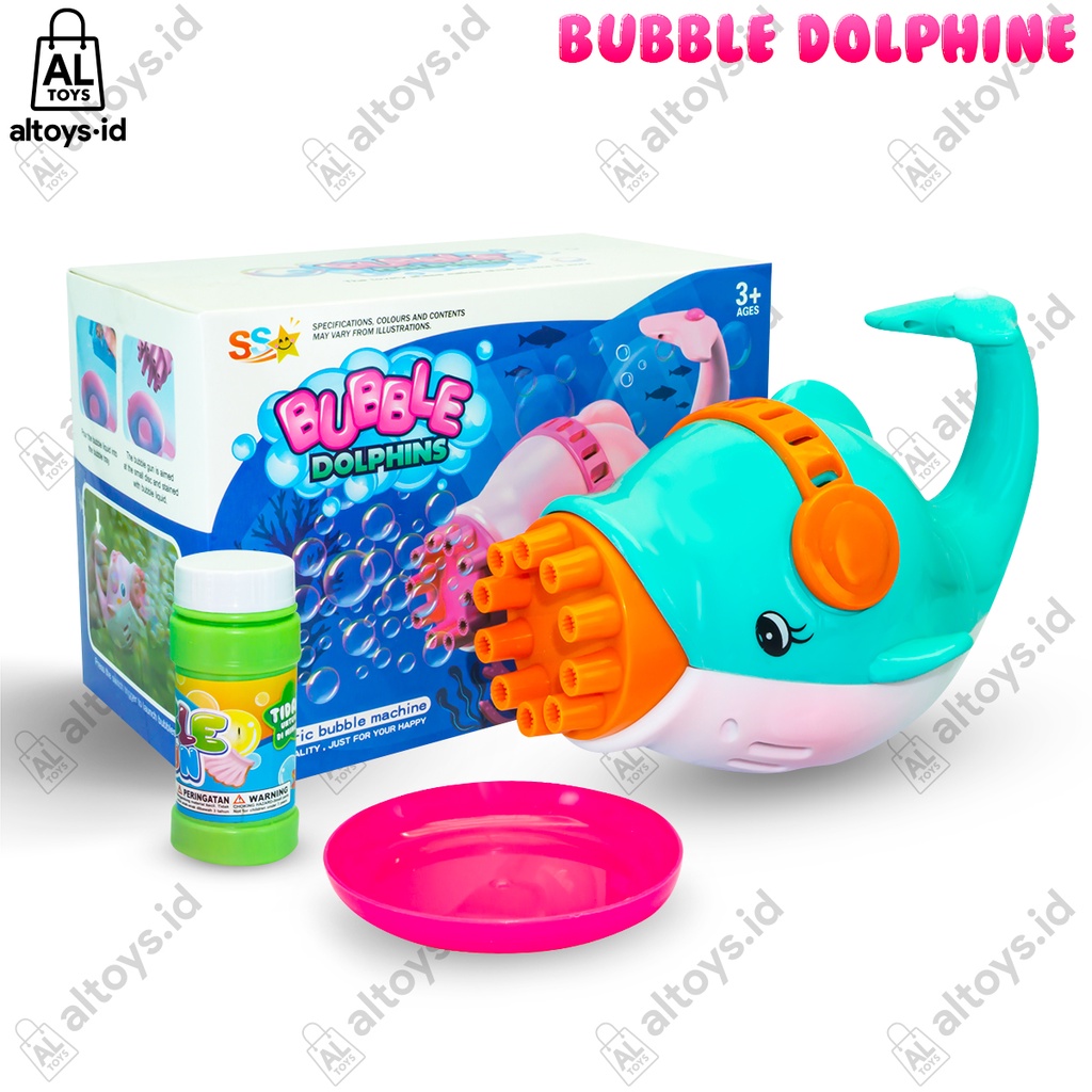 Mainan Outdoor Tembak Gelembung Sabun Bubble Dolphines – Electric Bubble Machine SS1525