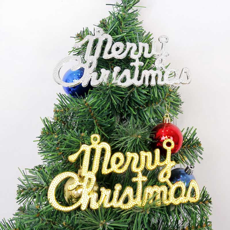 1pc Ornamen Gantung Desain Tulisan Merry Christmas Untuk Dekorasi Pohon Natal