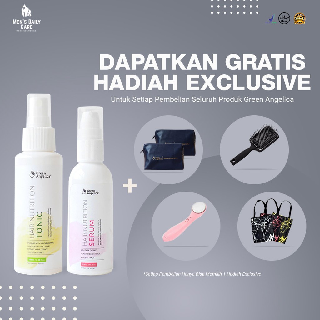 Penumbuh Rambut Green Angelica Paket Combo1 Memperkuat Melembutkan Rambut Kusut Ori Shopee Indonesia