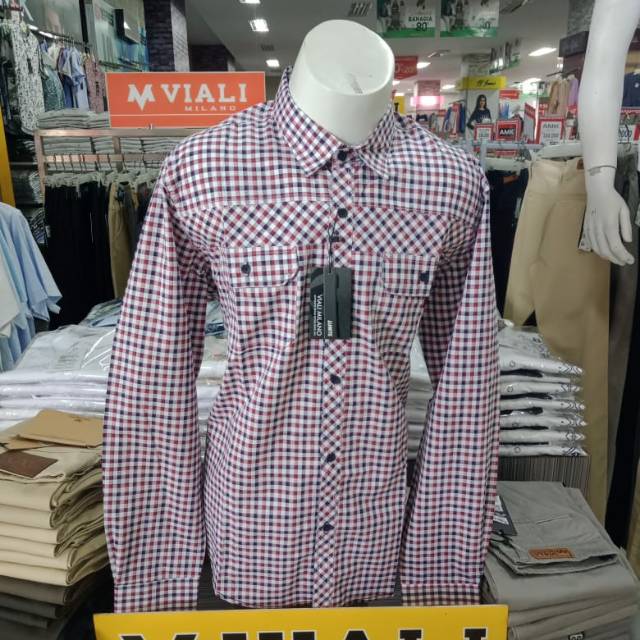 Viali milano brended original kemeja casual lengan panjang