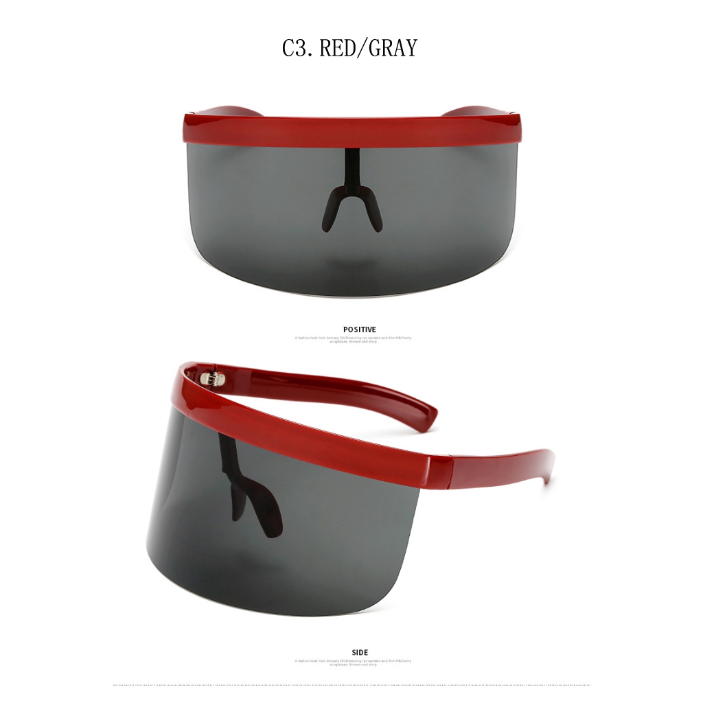 Kacamata Hitam Oversized Lensa Bening Bentuk Kotak Untuk Wanita One Piece