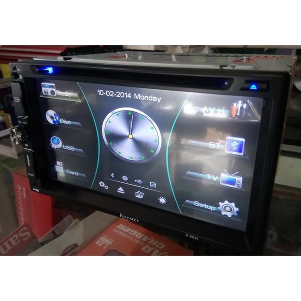 Jual Head Unit dvd Tv Mobil Tape Double Din 6.95INCH rooster R2460 TOP li Diskon