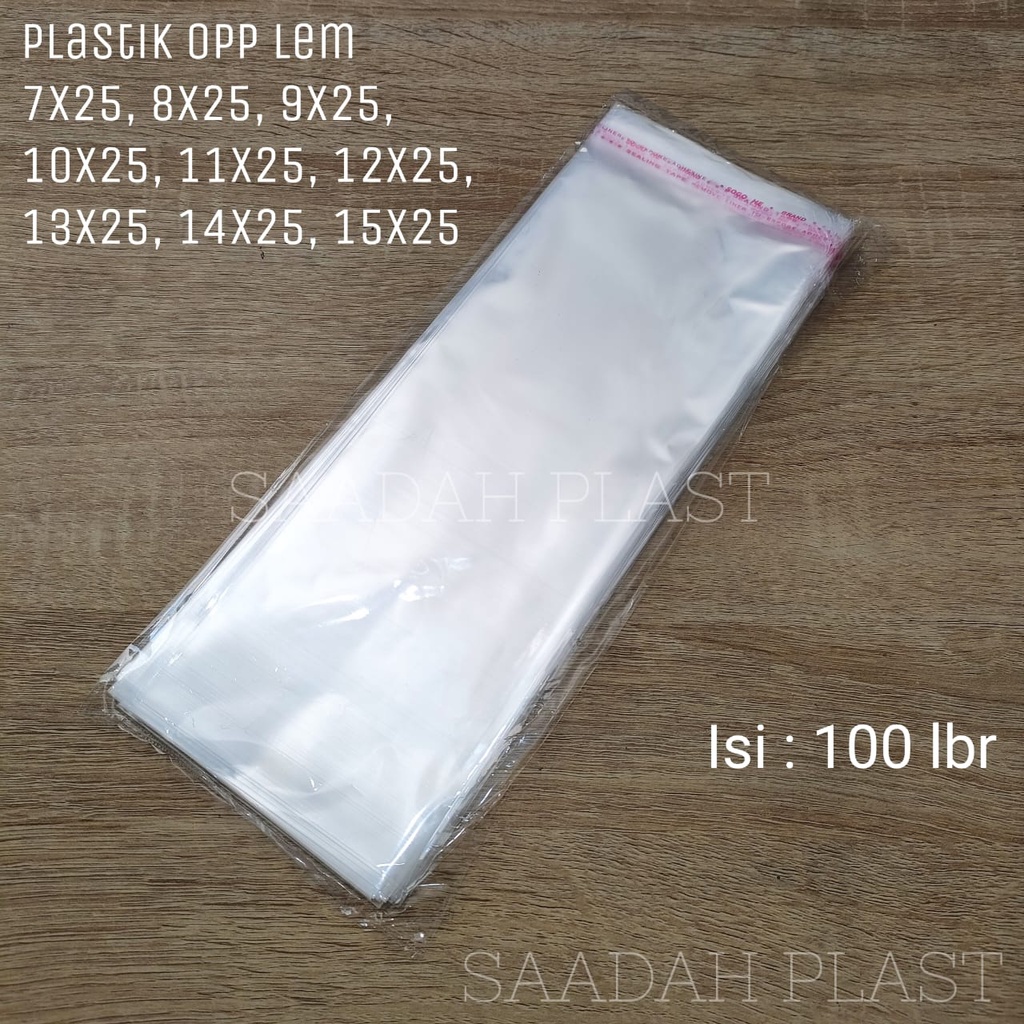 (ISI 100) Plastik Opp Lem 7x25 8x25 9x25 10x25 11x25 12x25 13x25 14x25 15x25 16X25 18X25