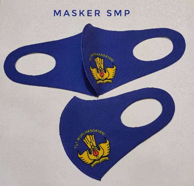 Masker Sekolah SD SMP SMA Pramuka 1 lusin (12pcs) free kemasan plastik