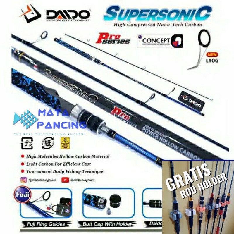 Joran daido supersonic pro series ring fuji 165 180 7-15 lb 8-17 lb 10-20 lb free rod holder
