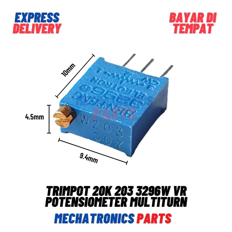 TRIMPOT 20K 203 3296W VR POTENSIOMETER MULTITURN POTENTIOMETER